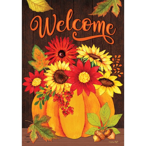 Pumpkin Bouquet Fall House Flag Welcome Autumn 28