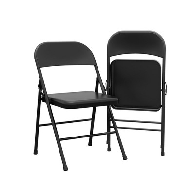 All Steel Folding Chairs Heavy-Duty Foldable & Stackable Metal Camping Chairs, 350 Lbs Capacity | Ideal