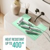 Maplefield Bathroom Foldable Sink Cover for Counter Space - Heat Resistant Silicone Mat and Rollout Over Sink Makeup Mat (Mint) - 4 of 4
