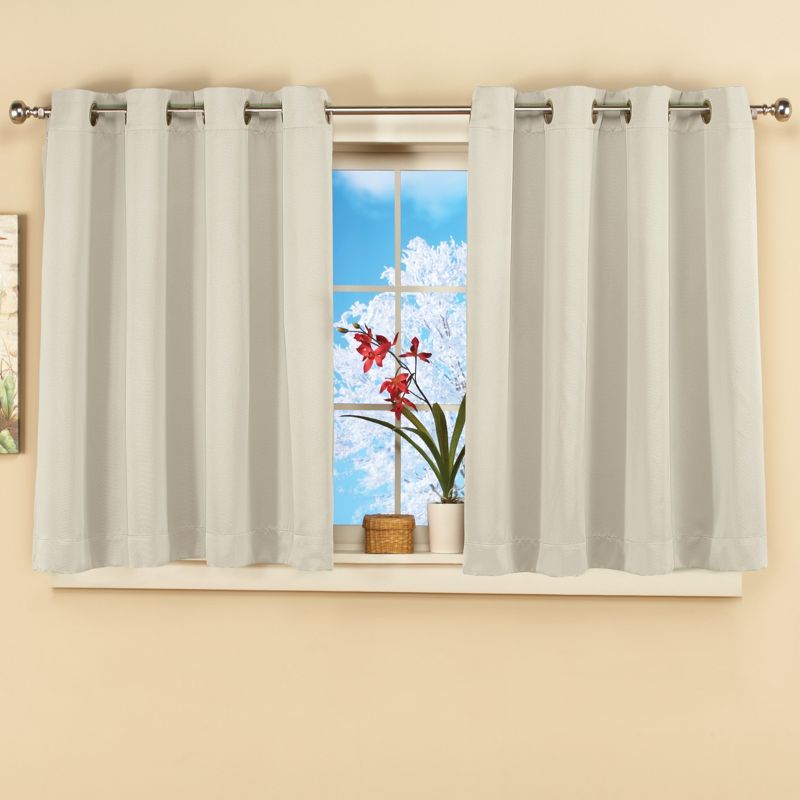 Collections Etc Short Blackout Window Curtain Panel with Easy Open-Close, Single Panel, 2 of 4