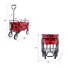 FURNIinspire Wheelbarrows And Lawn Carts Multi-Purpose Outdoor Utility Cart, Foldable Wagon With Metal Frame And Handle, Red, 41“*21"*47" - 3 of 4