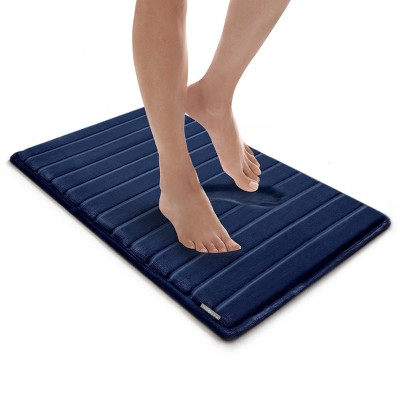 Navy Charcoal Infused Memory Foam Bath Mat Rug
