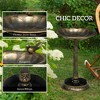 Gulches Bronze Bird Baths - 28" Vintage Style with Planter & Feeder - 3 of 4