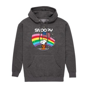 Men's - Peanuts - Snoopy Space Badge Graphic Fleece Pullover Hoodie - 1 of 4
