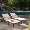 GDFStudio Laraine Outdoor Wicker Armless Adjustable Chaise Lounge with Cushion (Set of 2) - 2 of 4