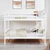 NicBex Bunk Bed,Wood Bunk Bed Frame with Ladder and High Guardrail,Twin Size Bed Frame for Kids Teens,No Box Spring Needed - 2 of 4