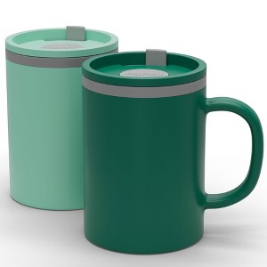 Copco Iconic Double Wall Insulated Coffee Mug with Handle, Durable & BPA-Free Reusable Plastic, 16 oz., Set of 2 - 1 of 4