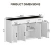Jojoka Buffet Cabinet with Drawers,Wood Sideboard Buffet Storage Cabinet with Shelves for Kitchen - 3 of 4