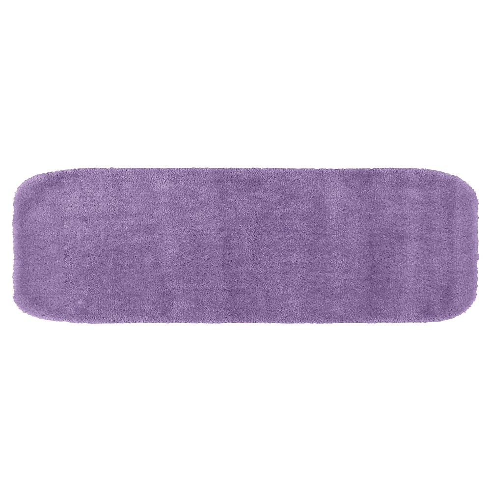  Traditional Plush Washable Nylon Bath Runner Purple