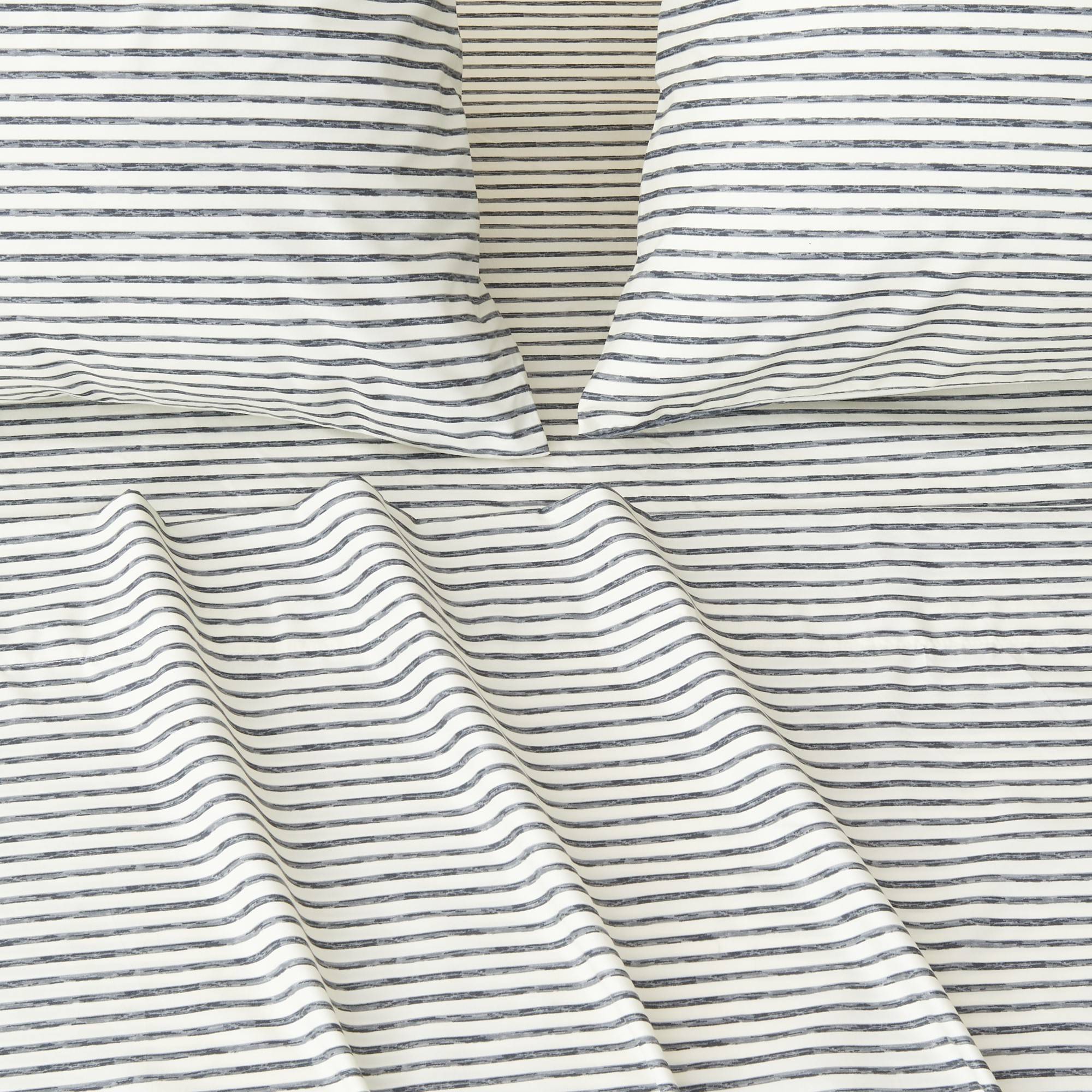 King Microfiber Striped Sheet Set Dark Gray - Isla Jade: Wrinkle-Resistant, OEKO-TEX Certified, 4-Piece Set