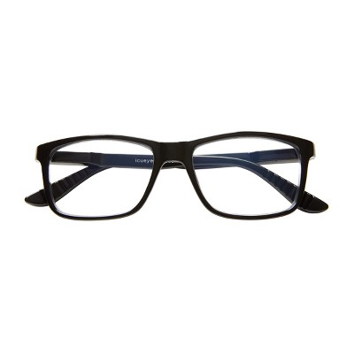 ICU Eyewear Screen Vision Blue Light Filtering Large Rectangular Glasses - Black