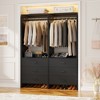 Besiost Closet Organizer System with Wooden Drawers, Freestanding Wardrobe with Hanging Rod - 2 of 4
