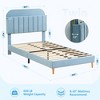 2PCS Twin Bed Frames, Upholstered Platform Bed Frame with Bookcase Headboard, Velvet Platform Bed Mattress Foundation, Heavy Duty Steel Support Legs - 2 of 4