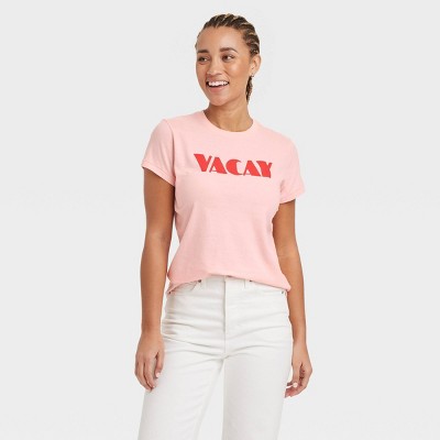 Women's Short Sleeve Graphic T-Shirt - Universal Thread™ Light Pink L