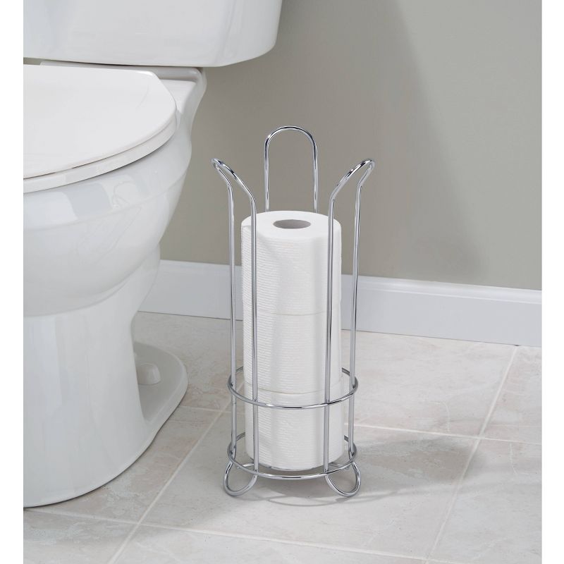 iDESIGN Classico Metal Toilet Tissue Roll Reserve Organizer for Bathroom Chrome, 6 of 7