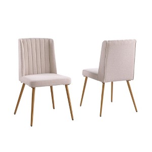 Dining Chair Set of 2 Upholstered Armchairs for Kitchen Restaurant - Morden Fort - 1 of 4