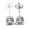 Pompeii3 1/2ct Diamond Vintage Style Studs 14K White Gold - 3 of 4