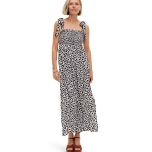 Women's Smocked Tie Strap Neutral Poppy Midi Dress - DVF for Target - 1 of 4