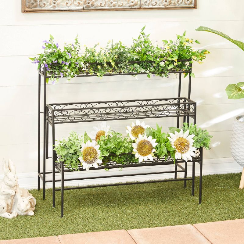 Olivia & May 30" Wide French Country Iron Novelty Planter, 2 of 10