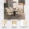 LeisureMod Upholstered Dining Chair inLeather/Velvet with Stainless Steel Legs Bella Series Set of 2 - 4 of 4
