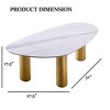 Sapphtopaz Irregular Coffee Table with Sintered Stone Top Unique Home Decor Coffee Tables with Gold Stainless Steel Legs for Living Room - 2 of 4