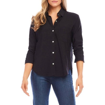 Women's Ruched Sleeve Shirt - Karen Kane