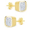 SHINE by Sterling Forever Sterling Silver Cushion Cut Bezel Set Stud Earrings - 4 of 4