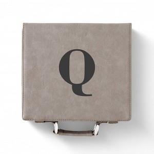 Personalization Mall Grey Leatherette Poker Chip Set - 1 of 2