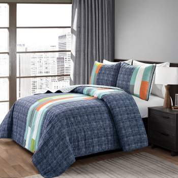 King River Stripe Comforter & Sham Set Navy - G.h. Bass & Co. : Target