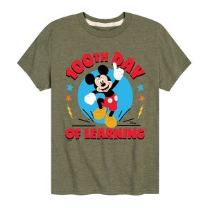 Boys' - Disney - 100th Day of Learning Mickey Mouse Short Sleeve Graphic T-Shirt - 1 of 4
