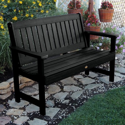 Lehigh 52" Black Recycled Plastic Garden Bench