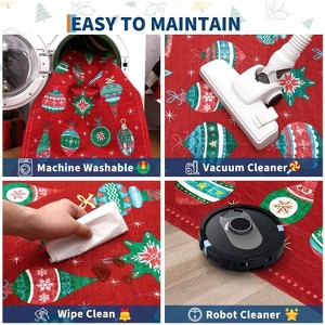 GustoWave Christmas Winter Snowflake Washable Area Rug for Living Room, Bedroom, Red - 1 of 4