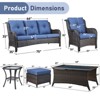 Gymojoy 7 Piece Outdoor Wicker Sofa with Patio Chairs with Coffee Table and Ottoman Sets - 3 of 4