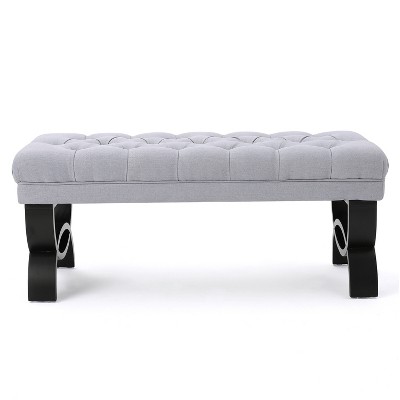 VYNXARIA Ottomans and Benches - Light Gray Ottoman Bench with Button-Tufted Design, 41*18*16