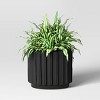 Geared Ceramic Indoor Outdoor Planter Pot Charcoal - Threshold™ - 3 of 4