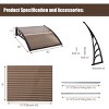 Costway 40''x 40'' Window Awning Door Canopy Outdoor Front Door dark brown - 2 of 4