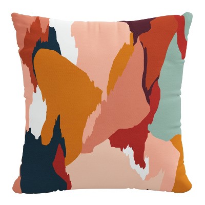 18"x18" Cecily Square Throw Pillow Blush - Skyline Furniture: Indoor Cotton Cushion with Removable Cover & Zipper Closure