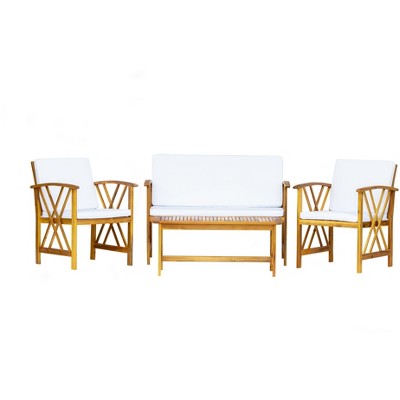 WestinTrends 4-Piece Outdoor Patio Loveseat and Armchair Set with Cushions