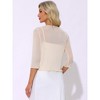 INSPIRE CHIC Women's Tie Front Bolero Shrug 3/4 Sleeve Mesh Glitter Cropped Cardigan - 3 of 4