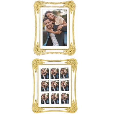 REGALWOVEN Tabletop Decor Shiny Crystal Craft Clear Glass Surface Photo Frame