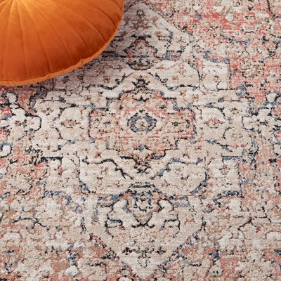 Vivaldi Elegance 4'x6' Blue and Rust Hand-Knotted Area Rug