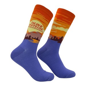 Crazy Dog Men's Think Outside No Box Necessary Socks Funny Sarcastic Nature Graphic Novelty Footwear for Men - 1 of 4