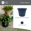 The HC Companies 14 Inch Round Classic Planter - Plastic Plant Pot for Indoor Outdoor Plants Flowers Herbs, Slate Blue - 3 of 4
