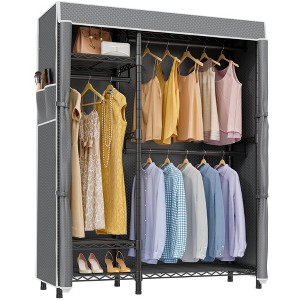 VIPEK V2C Wire Garment Rack Covered Clothes Rack, Black Metal Clothing Rack with Grey Upgarded Polyester Cover - 1 of 4