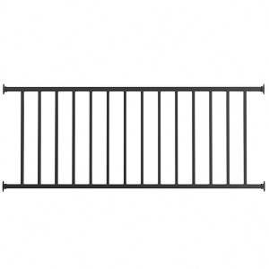 APRILSOUL Black Metal Flat Railing Kit for Porch, Balcony, Deck without Post - 1 of 4