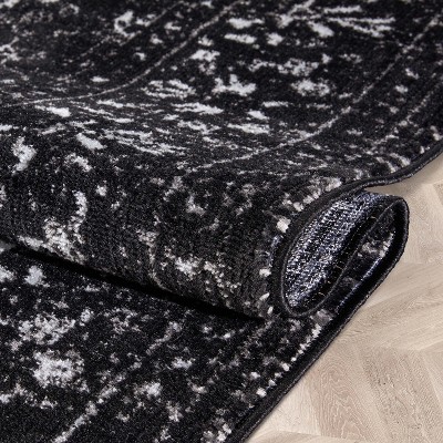 Argos Vintage Black and Gray Synthetic Area Rug