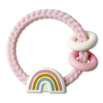 Itzy Ritzy Ring Rattle & Teether - Rainbow Pink : Target