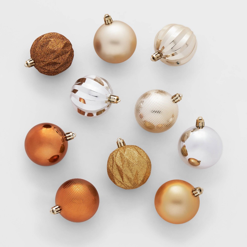 Shatter-Resistant Round Christmas Tree Ornament Set 100pc Mixed Metallics - Wondershop™