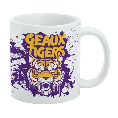 Geaux Tigers Graffiti Ceramic Coffee Mug Novelty Gift Mugs for Coffee Tea and Hot Drinks 11oz White