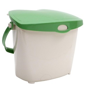Redmon 1.9 Gal Kitchen Compost Bin for Food Scraps Odor Control Lid, Beige/Green - 1 of 4
